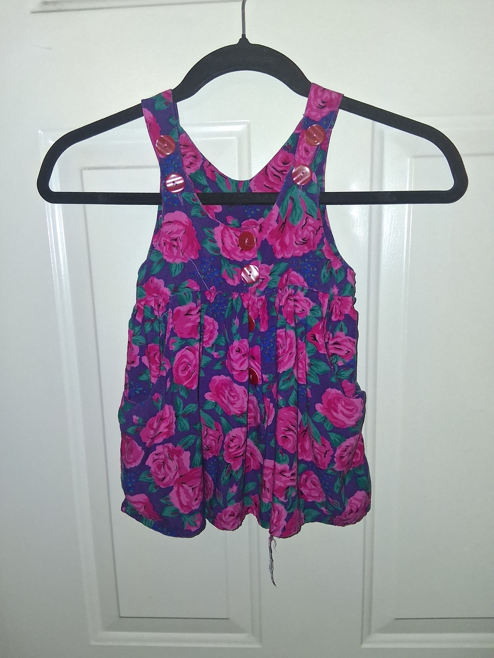 Girls Floral Sundress Top in Purple and Hot Pink